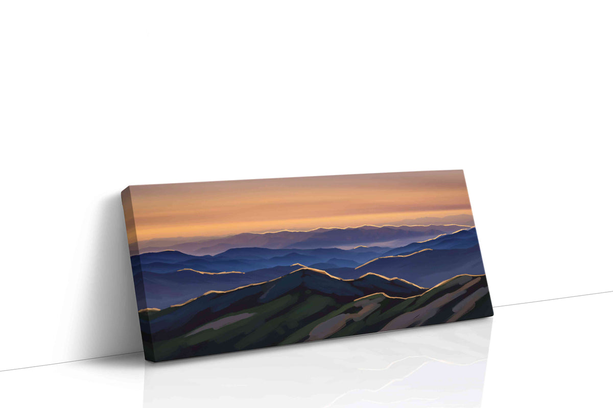 Whispers of the Dawn mountain canvas print gallery-wrapped landscape canvas studio shot