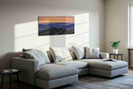 Whispers of the Dawn mountain canvas print in a living room scene