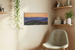 Whispers of the Dawn mountain canvas print, displayed in a living room