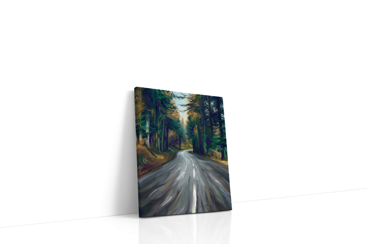 Whispers of the Forest Path landscape canvas print gallery-wrapped portrait canvas studio shot