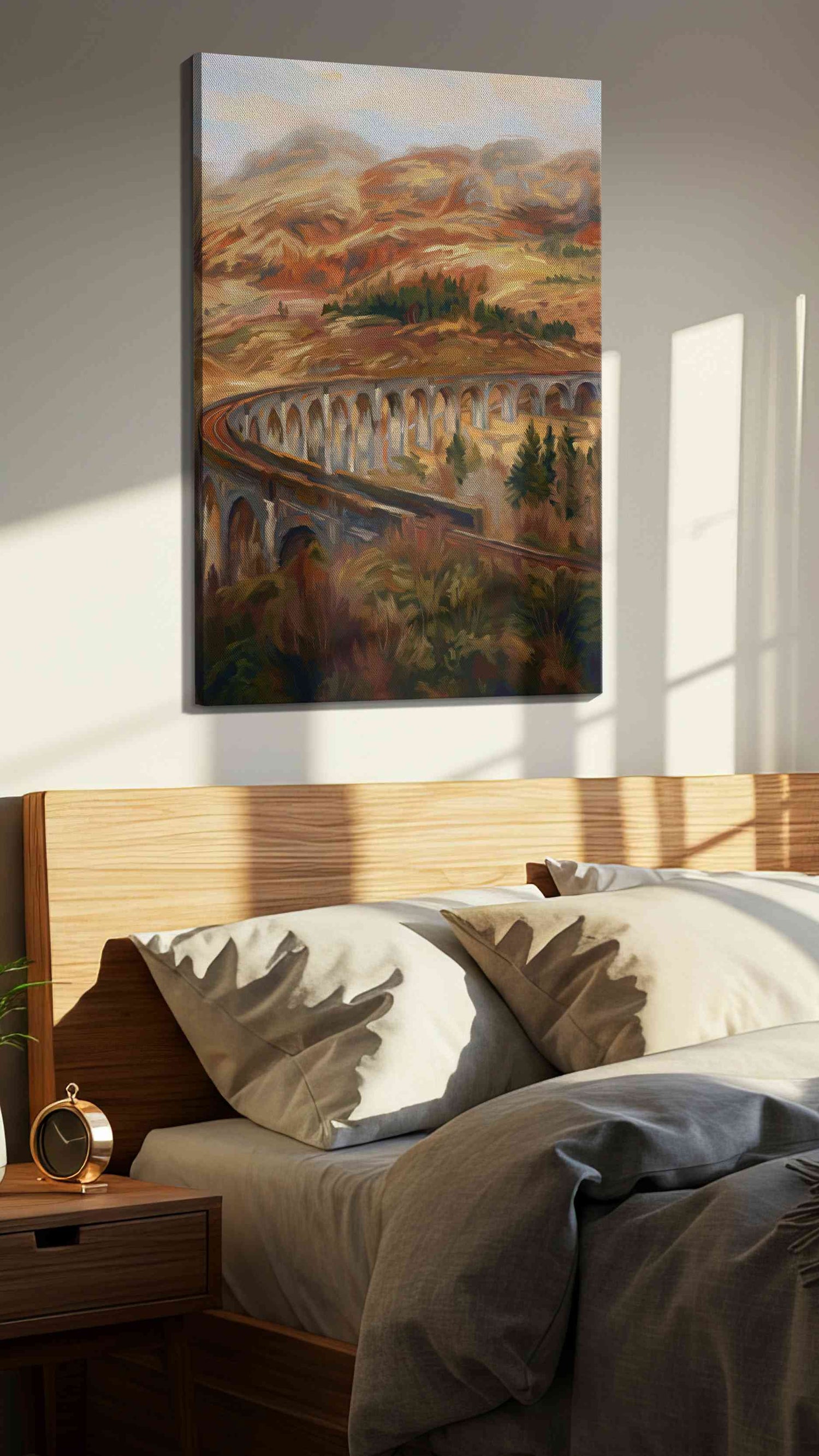 Whispers of the Highland Rails – landscape canvas wall art, gallery-wrapped, ready to hang