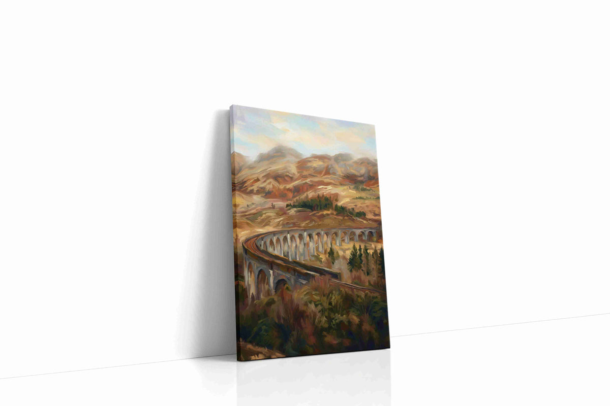Whispers of the Highland Rails landscape canvas print gallery-wrapped portrait canvas studio shot