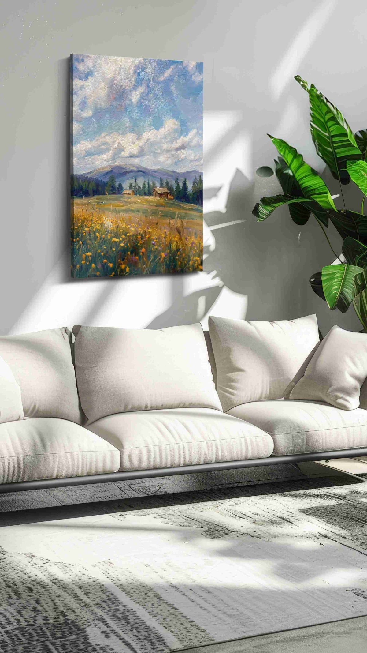 Whispers of the Meadows landscape canvas print, on wall, lifestyle preview