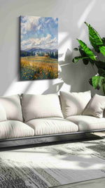 Whispers of the Meadows landscape canvas print, on wall, lifestyle preview