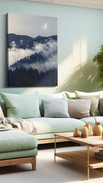Whispers of the Misty Moon – landscape canvas wall art, gallery-wrapped, ready to hang