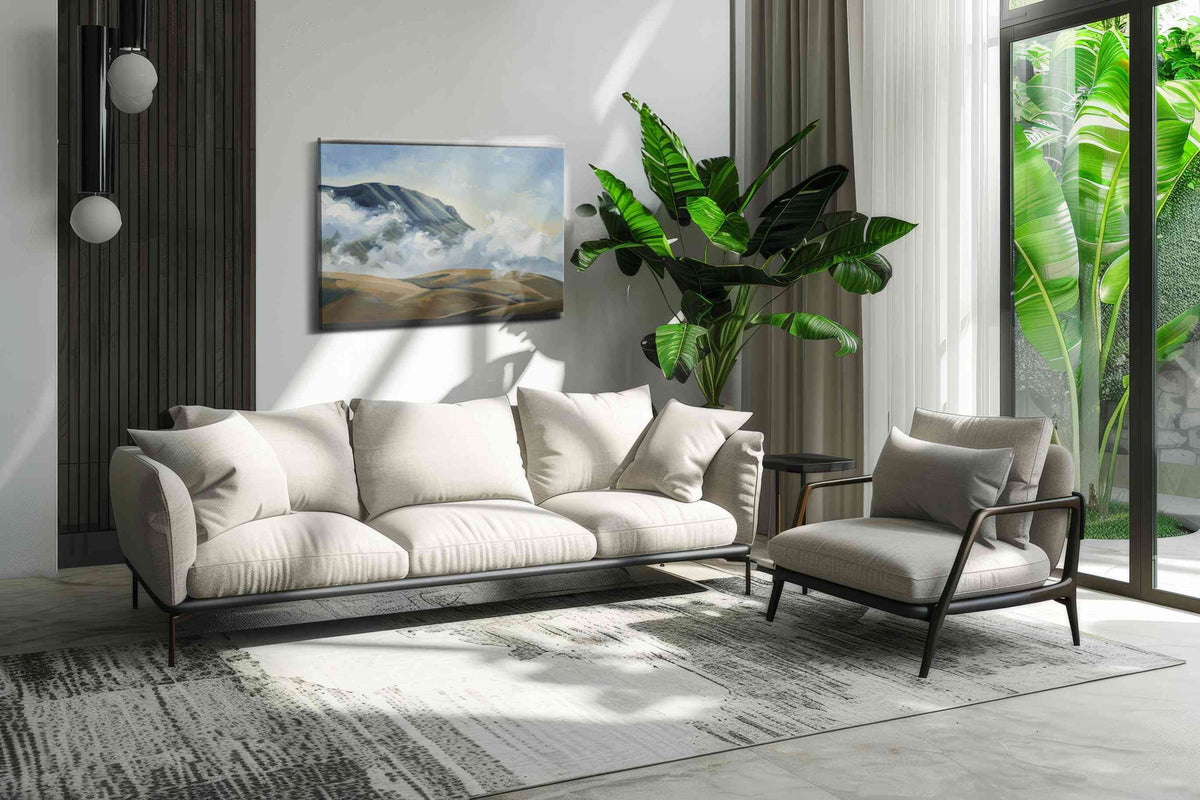 Whispers of the Mountain Sky landscape canvas print in a hung canvas mockup