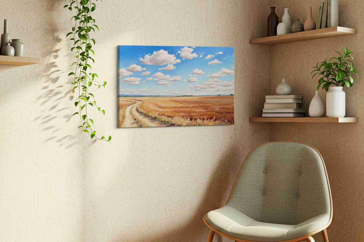 Whispers of the Open Plains landscape canvas print, hanging on wall — view 3