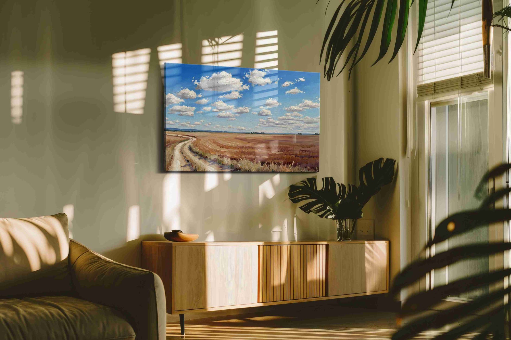 Whispers of the Open Plains landscape canvas print, hanging on wall