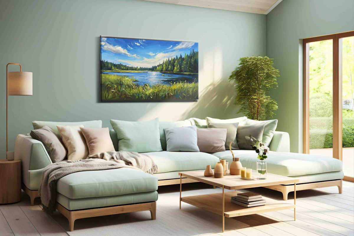 Whispers of the Tranquil Forest landscape canvas print, hanging on wall