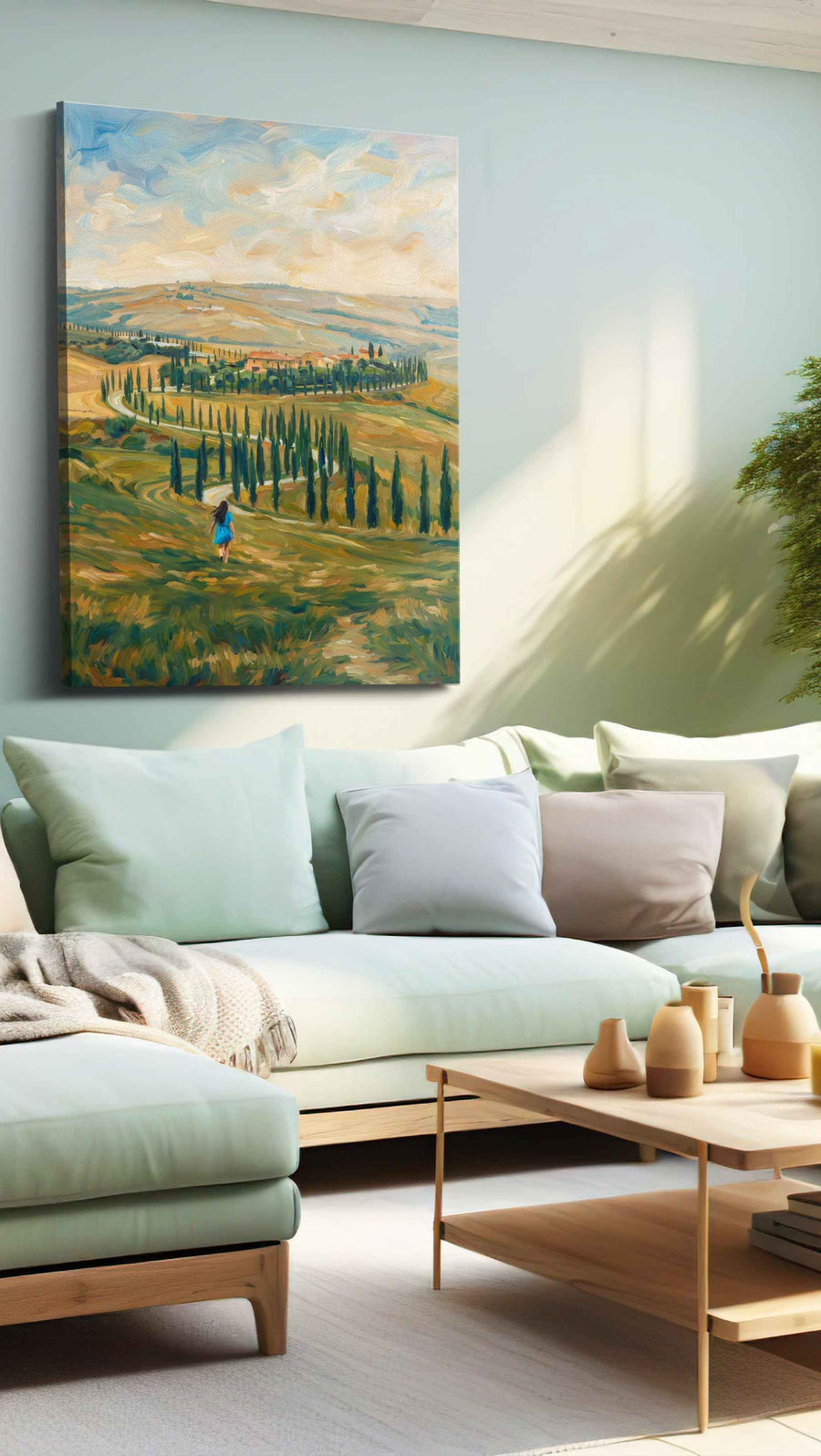 Whispers of the Tuscan Hills landscape canvas print, hanging on wall