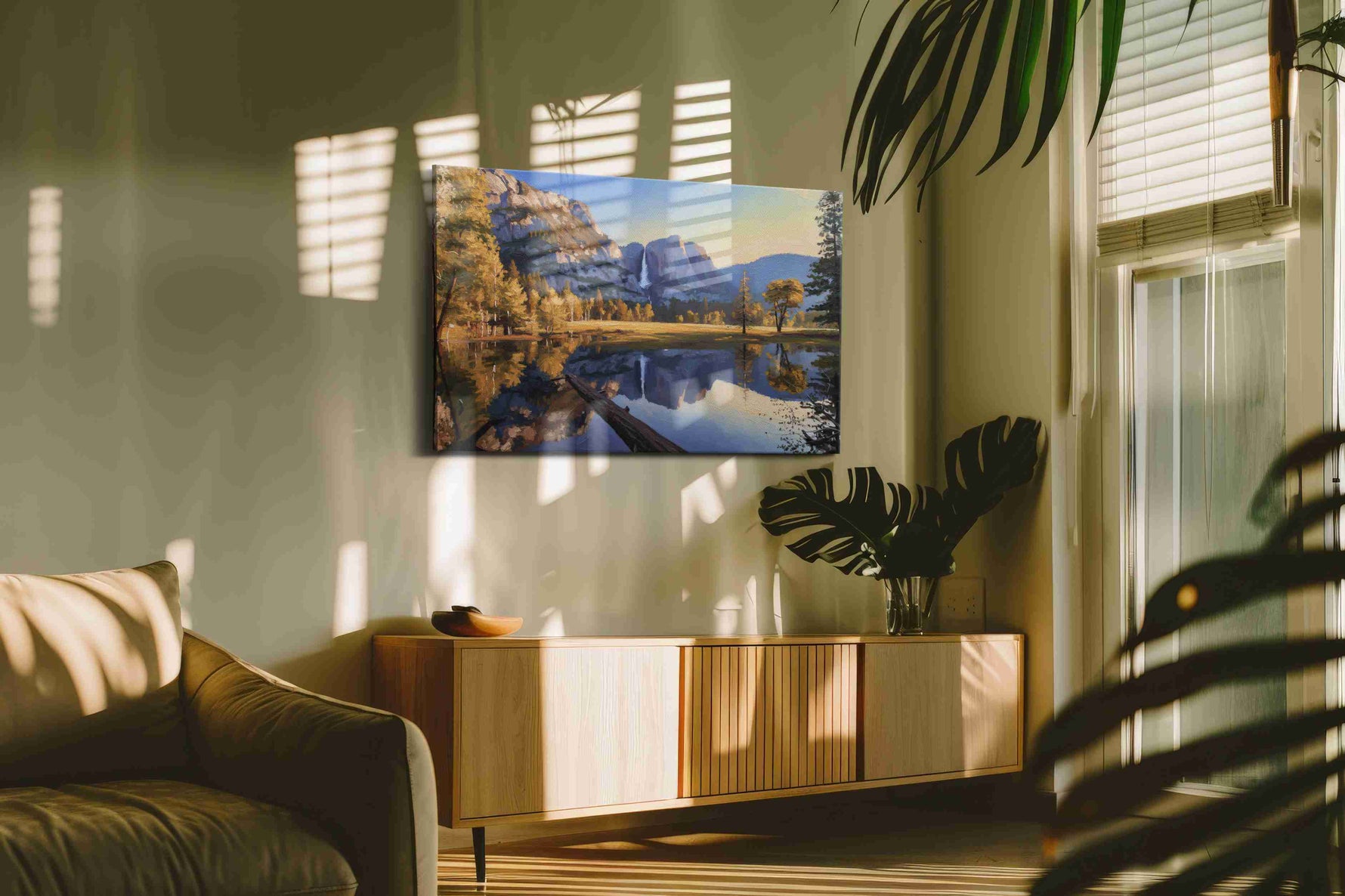Whispers of the Valley landscape canvas print in a contemporary interior mockup