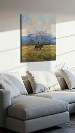 Whispers of the Wild Frontier landscape canvas print, displayed in a living room