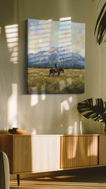 Whispers of the Wild Frontier landscape canvas print in a hung canvas mockup