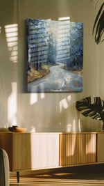Whispers of the Winding Road landscape canvas print, hanging on wall