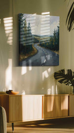 Winding Serenity landscape canvas print, on wall, lifestyle preview