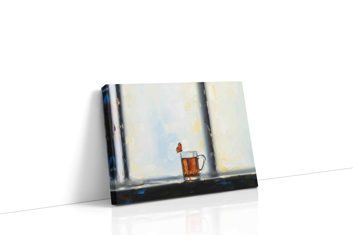 Whispers of a Morning Brew animals canvas print, gallery-wrapped, ready to hang