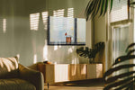 Whispers of a Morning Brew animals canvas print in a hung canvas mockup
