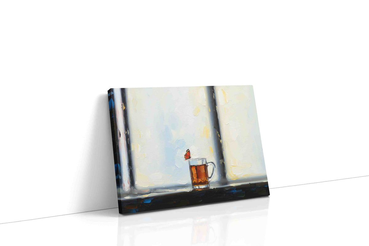 Whispers of a Morning Brew animals canvas print gallery-wrapped landscape canvas studio shot
