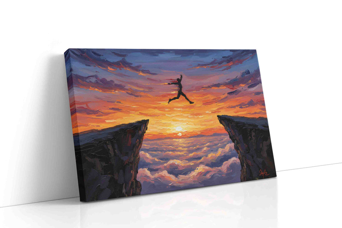 Leap of Determination sports canvas print, gallery-wrapped, ready to hang