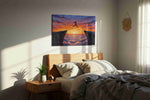 Leap of Determination sports canvas print, displayed in a bedroom