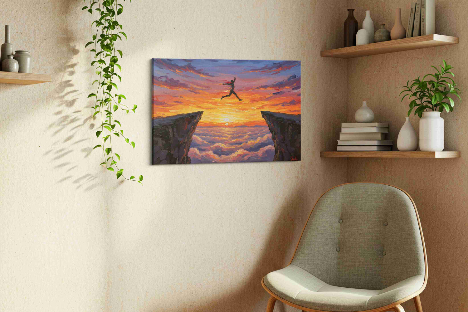 Leap of Determination – sports canvas wall art, gallery-wrapped, ready to hang