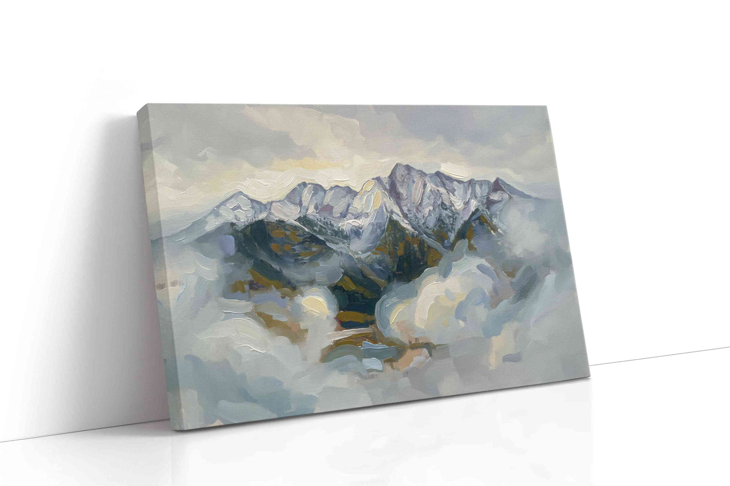 Whispers of Winter Peaks landscape canvas print, gallery-wrapped, ready to hang