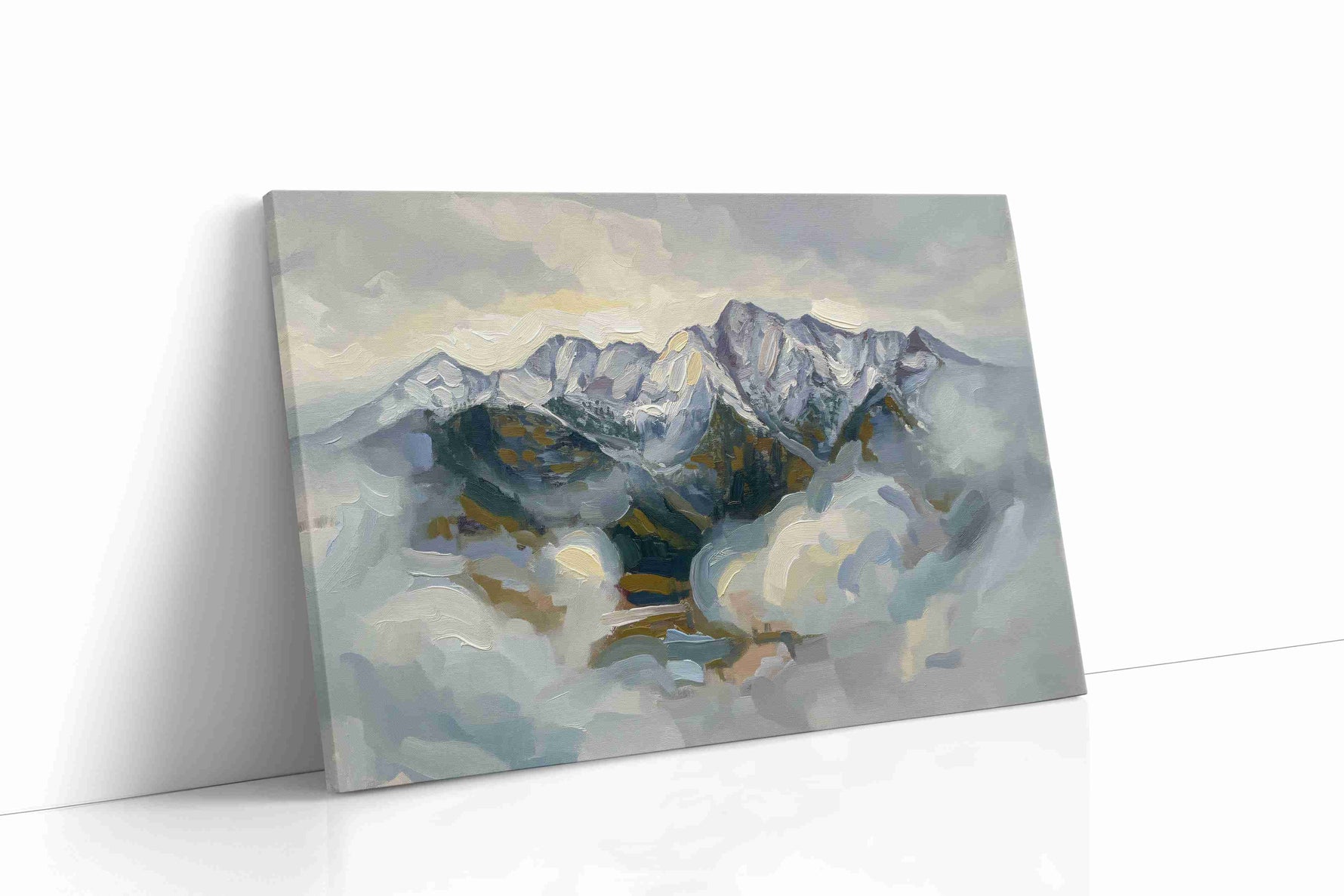 Whispers of Winter Peaks landscape canvas print gallery-wrapped landscape canvas studio shot