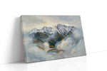 Whispers of the Misty Peaks mountain canvas print, gallery-wrapped, ready to hang