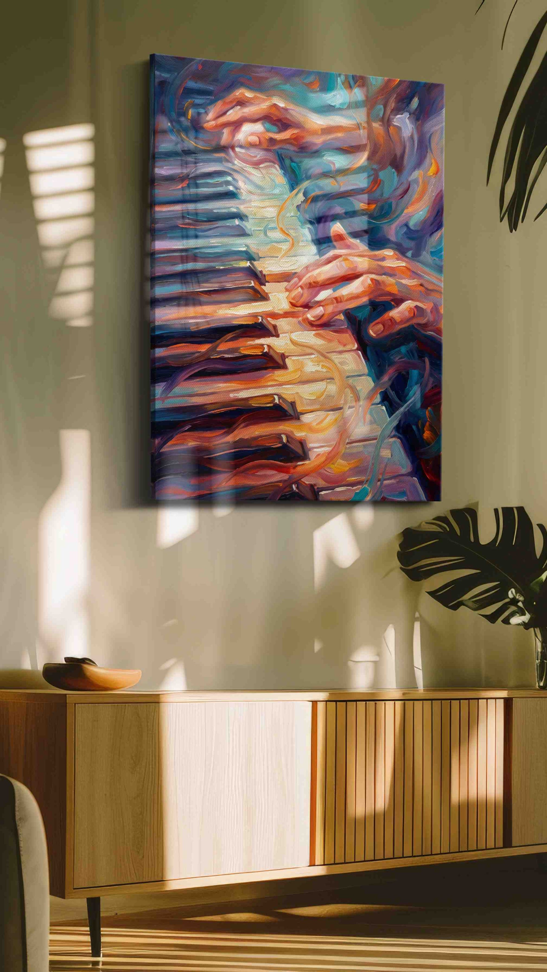Echoes of the Soul music canvas print, on wall, lifestyle preview