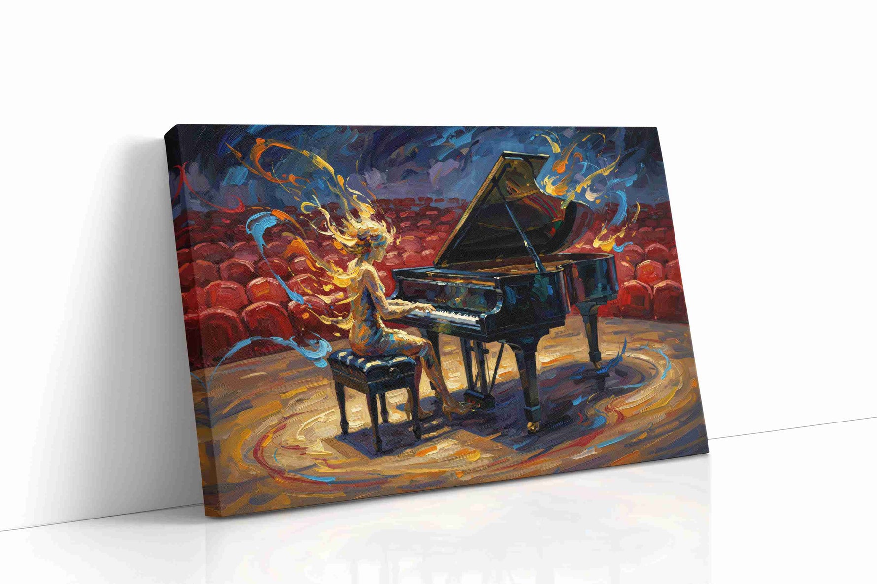 Ethereal Melody in Flames music canvas print, gallery-wrapped, ready to hang