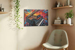 Euphonic Explosion music canvas print, displayed in a living room