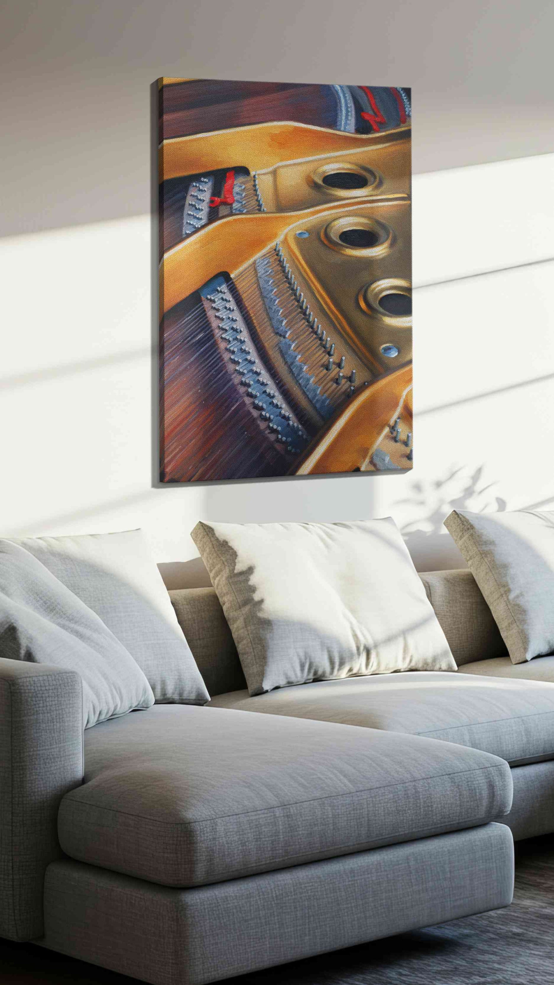 Harmonic Resonance music canvas print, displayed in a living room