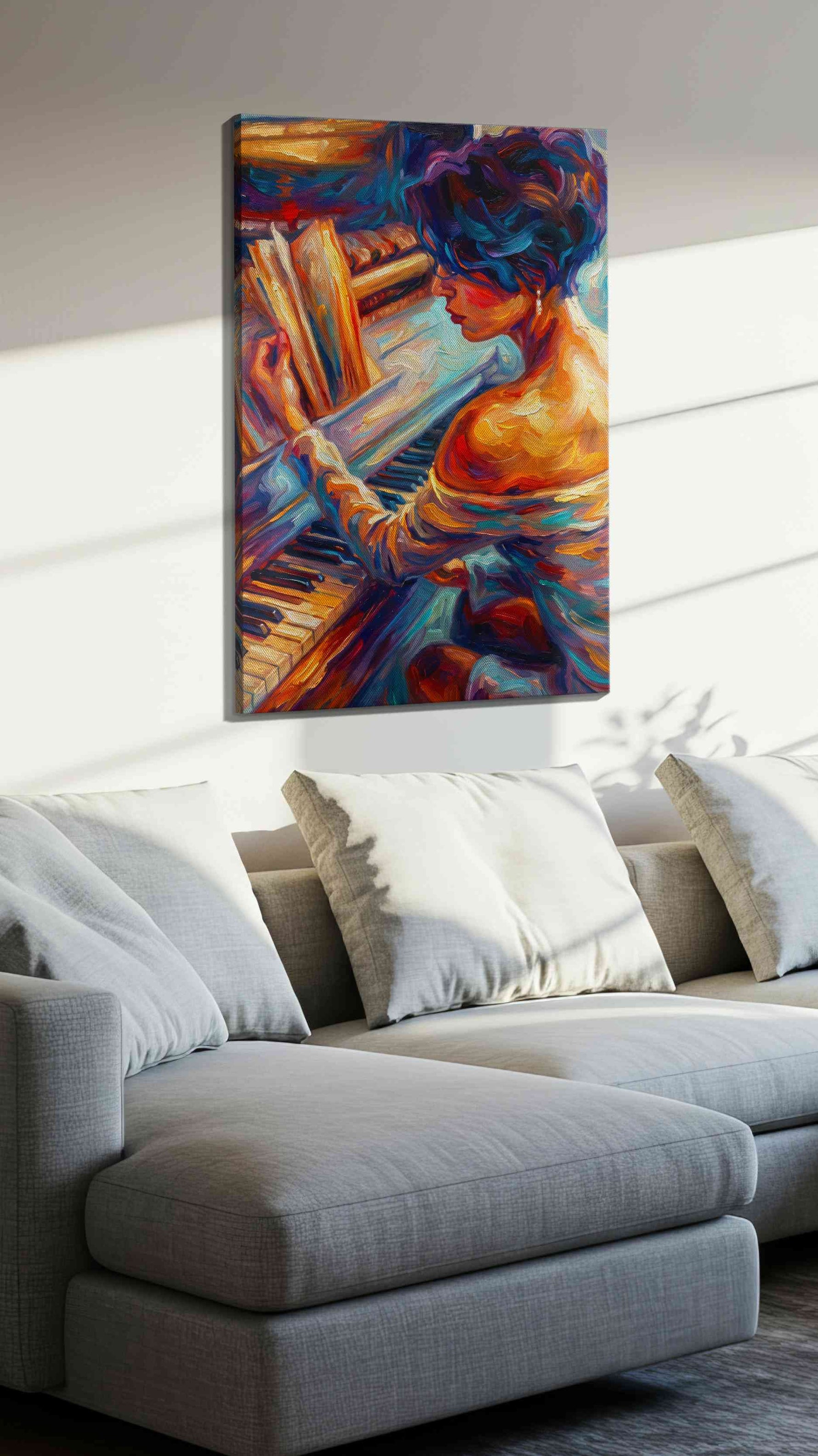 Harmonic Reverie in Brushstrokes music canvas print, gallery-wrapped, ready to hang — view 2