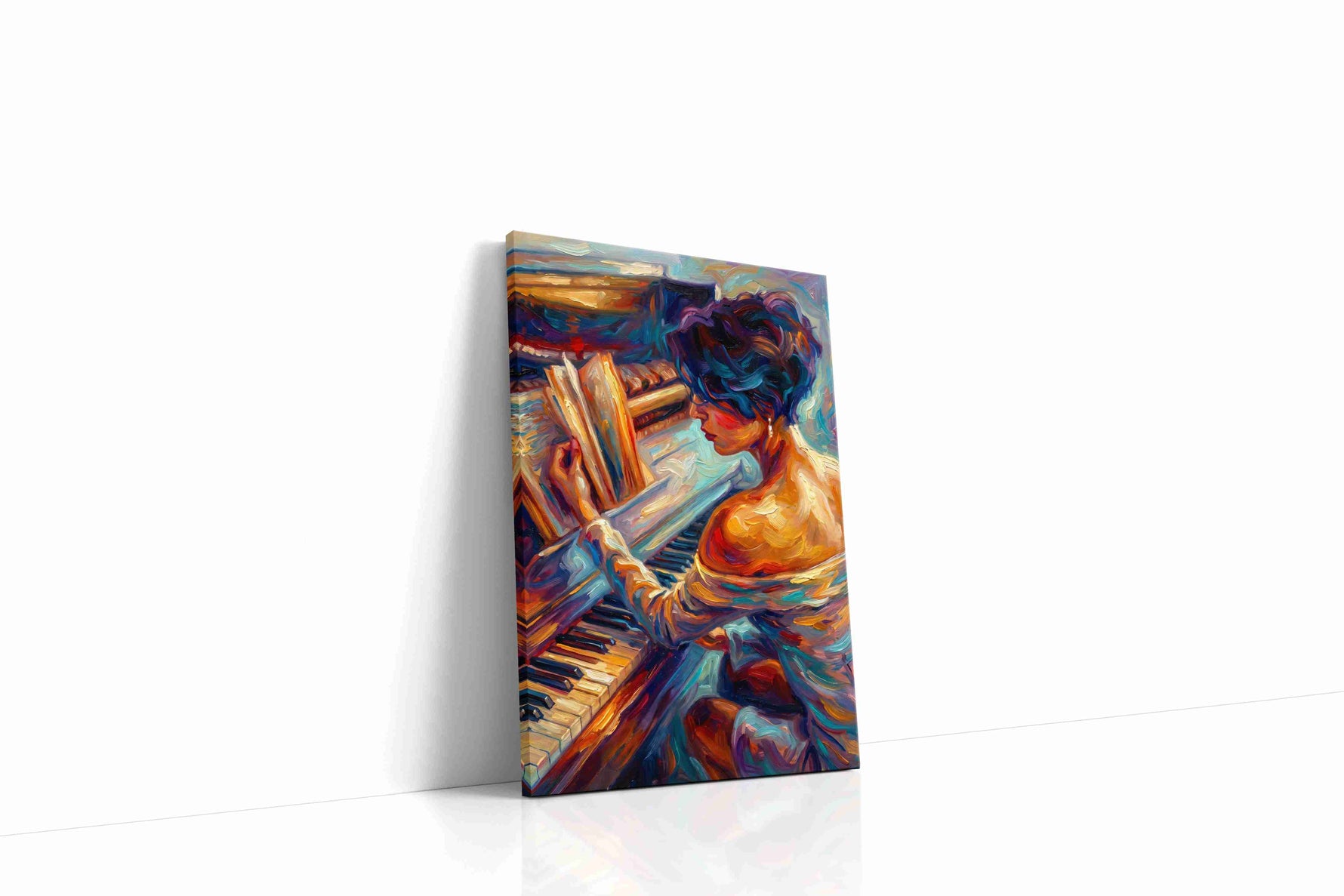 Harmonic Reverie in Brushstrokes music canvas print, gallery-wrapped, ready to hang