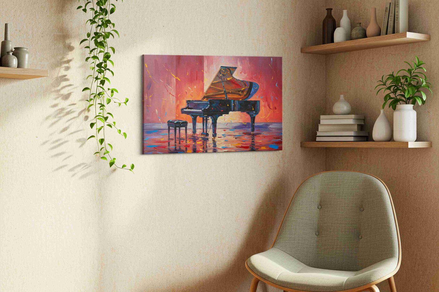 Harmonies of the Flame – music canvas wall art, gallery-wrapped, ready to hang