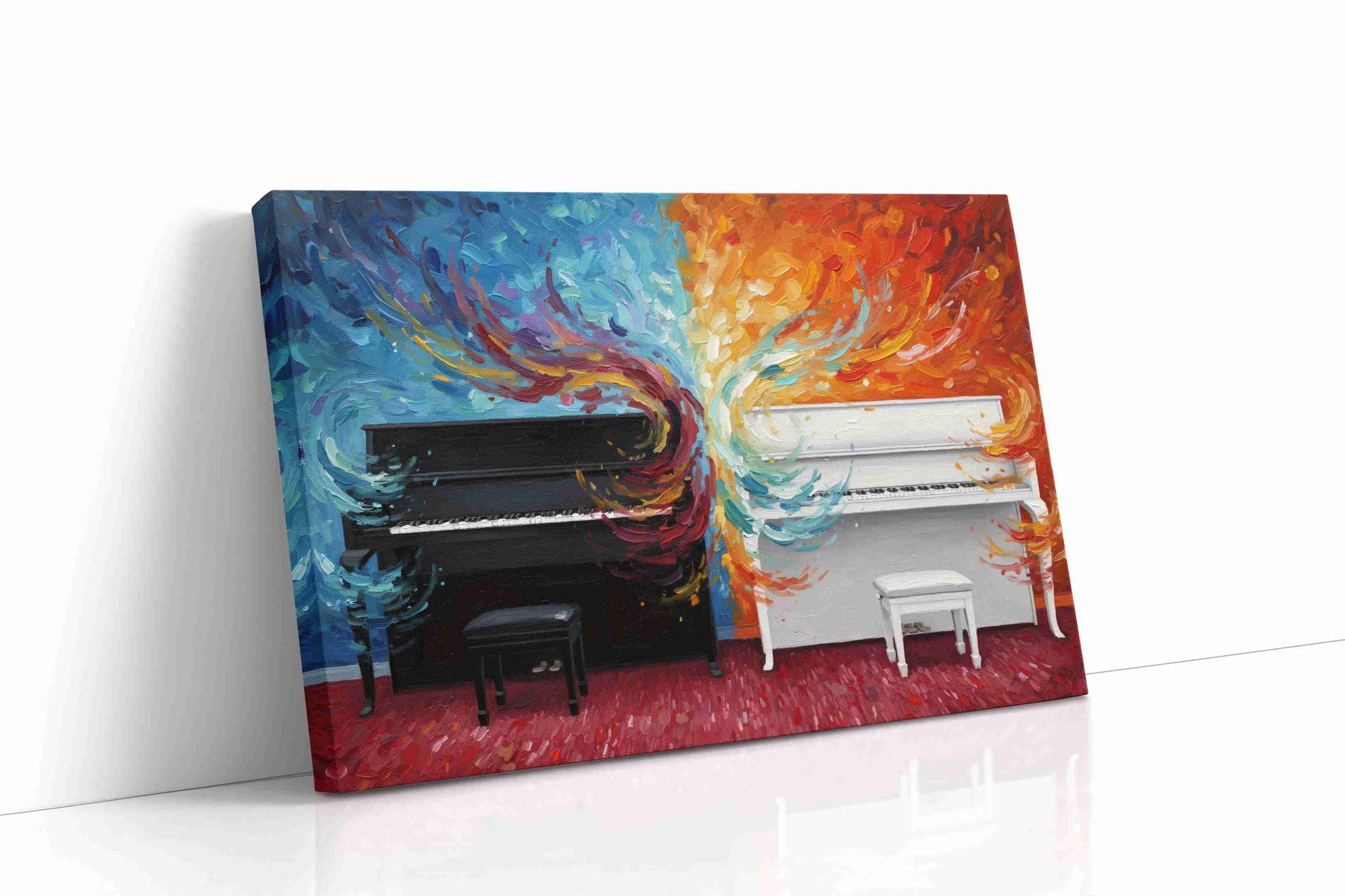 Harmonious Flames music canvas print gallery-wrapped landscape canvas studio shot