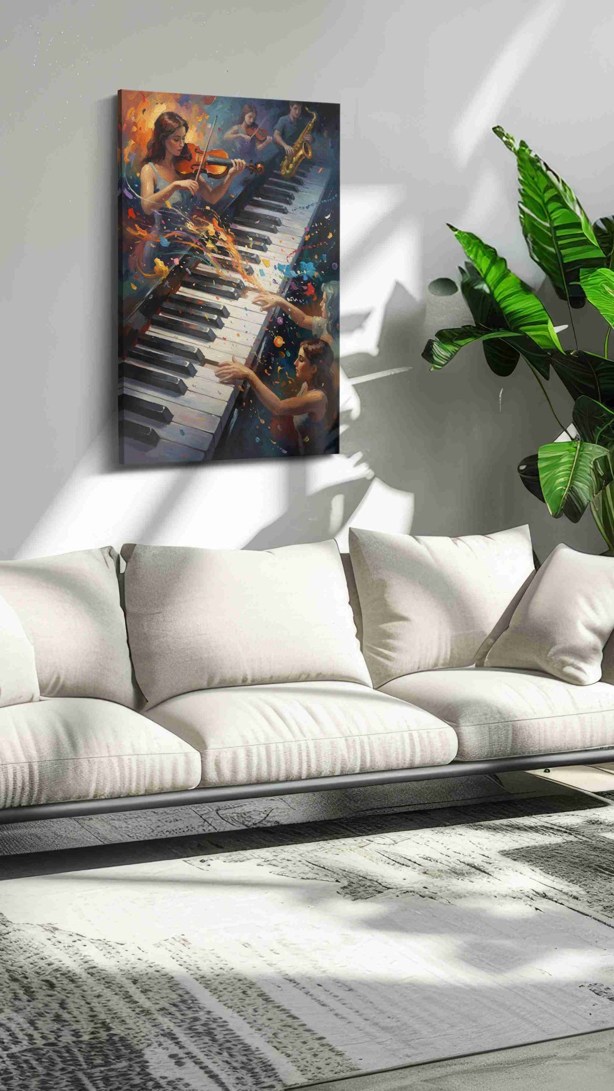 Harmonious Symphony in Color – music canvas wall art, gallery-wrapped, ready to hang