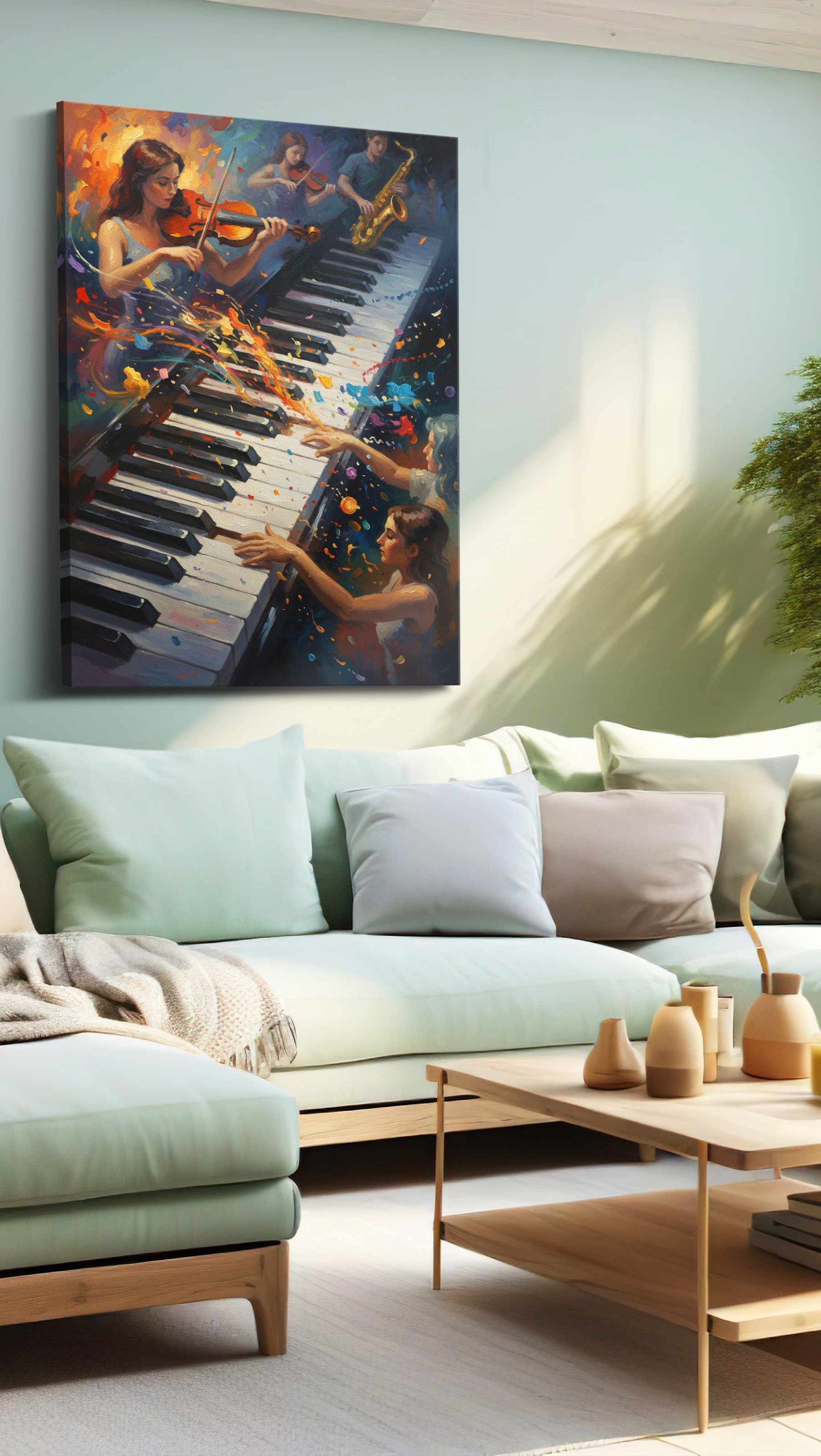 Harmonious Symphony in Color music canvas print, hanging on wall