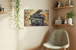 Harmonious Whirlwind Symphony music canvas print, hanging on wall — view 3