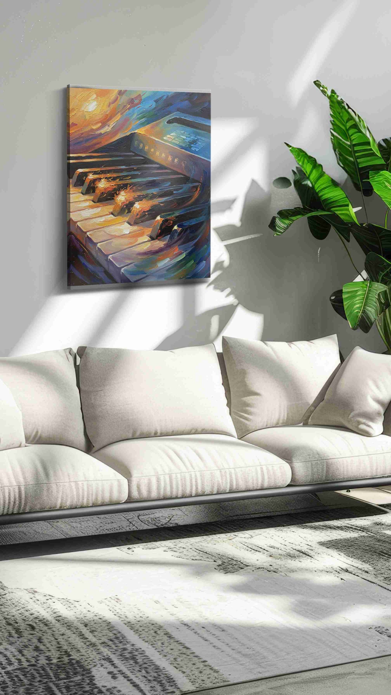 Harmony in Flames – music canvas wall art, gallery-wrapped, ready to hang