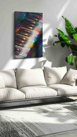 Harmony in Liquid Light music canvas print in a modern interior mockup