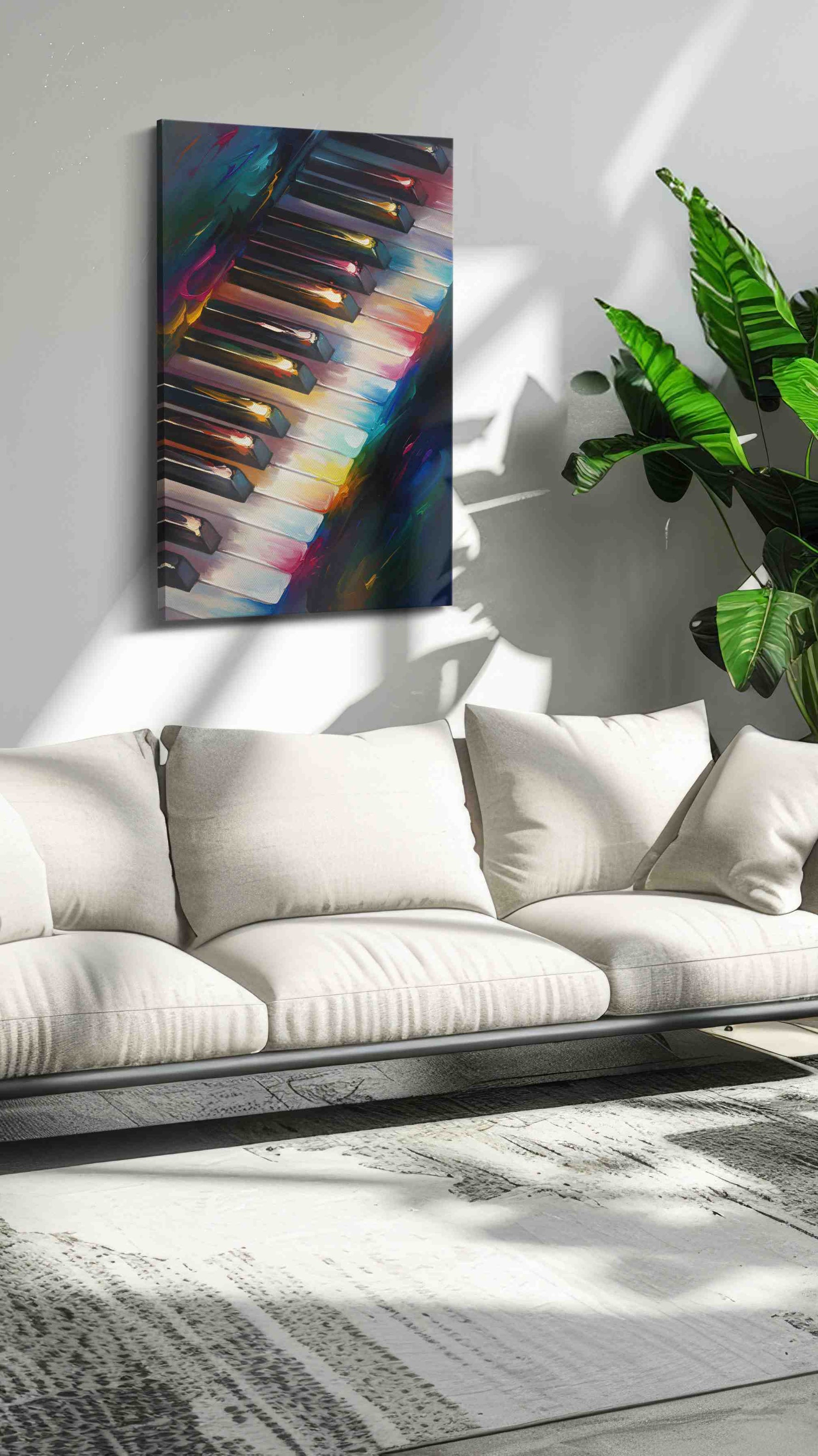 Harmony in Liquid Light music canvas print in a modern interior mockup