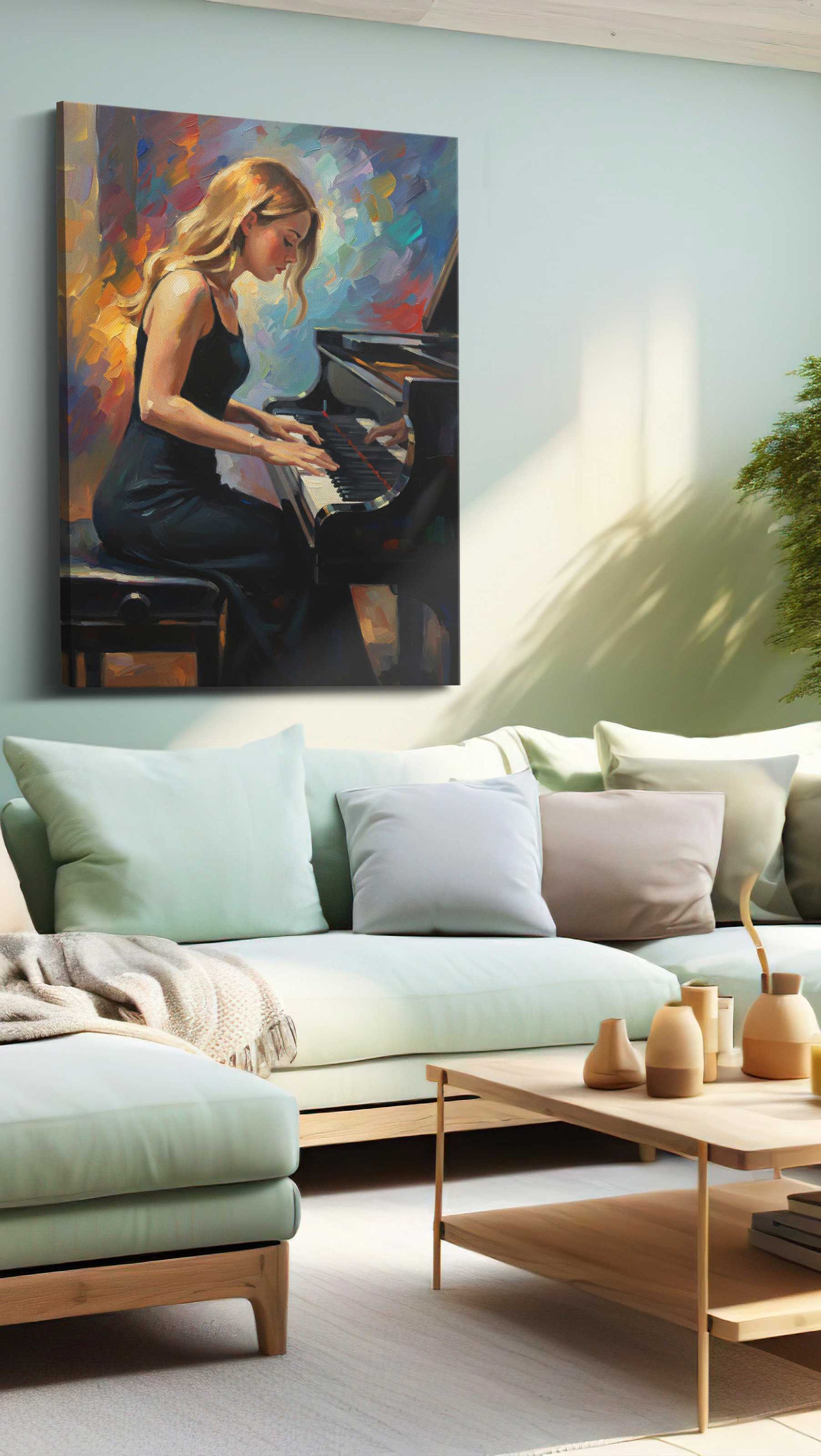 Harmony in Motion music canvas print, hanging on wall