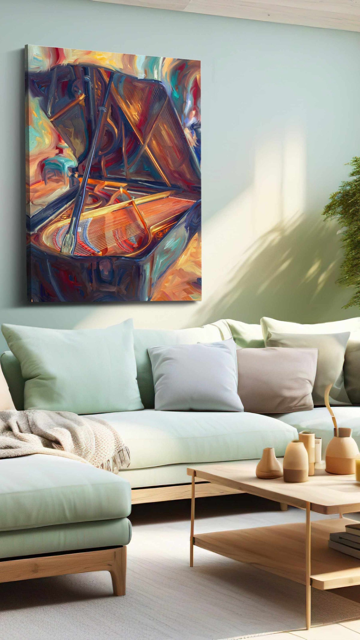 Harmony of Color and Sound music canvas print, hanging on wall