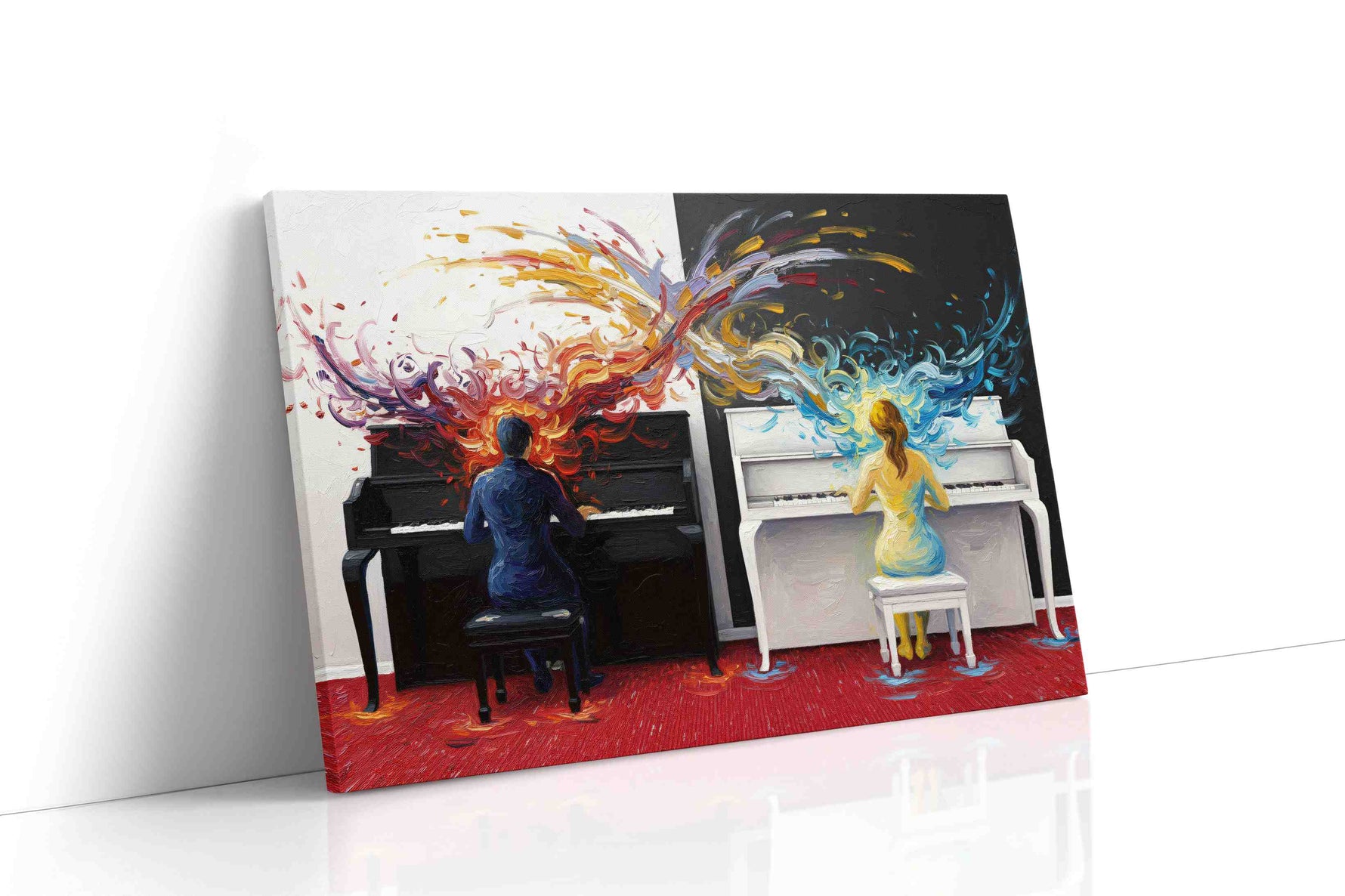 Harmony of Dual Flames music canvas print gallery-wrapped landscape canvas studio shot