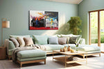 Harmony of Dual Flames music canvas print, hanging on wall