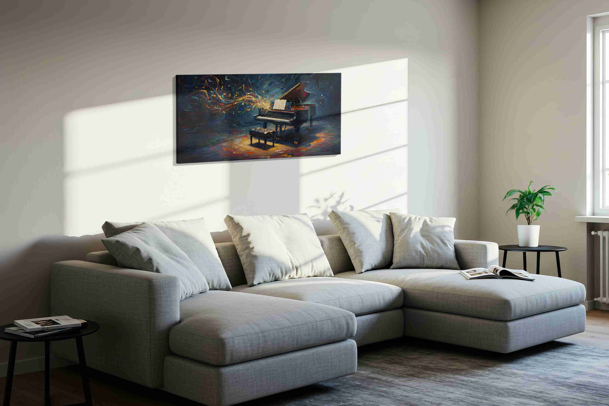 Harmony's Embrace music canvas print in a living room scene
