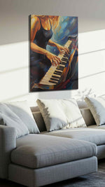 Melodic Reverie music canvas print, displayed in a living room