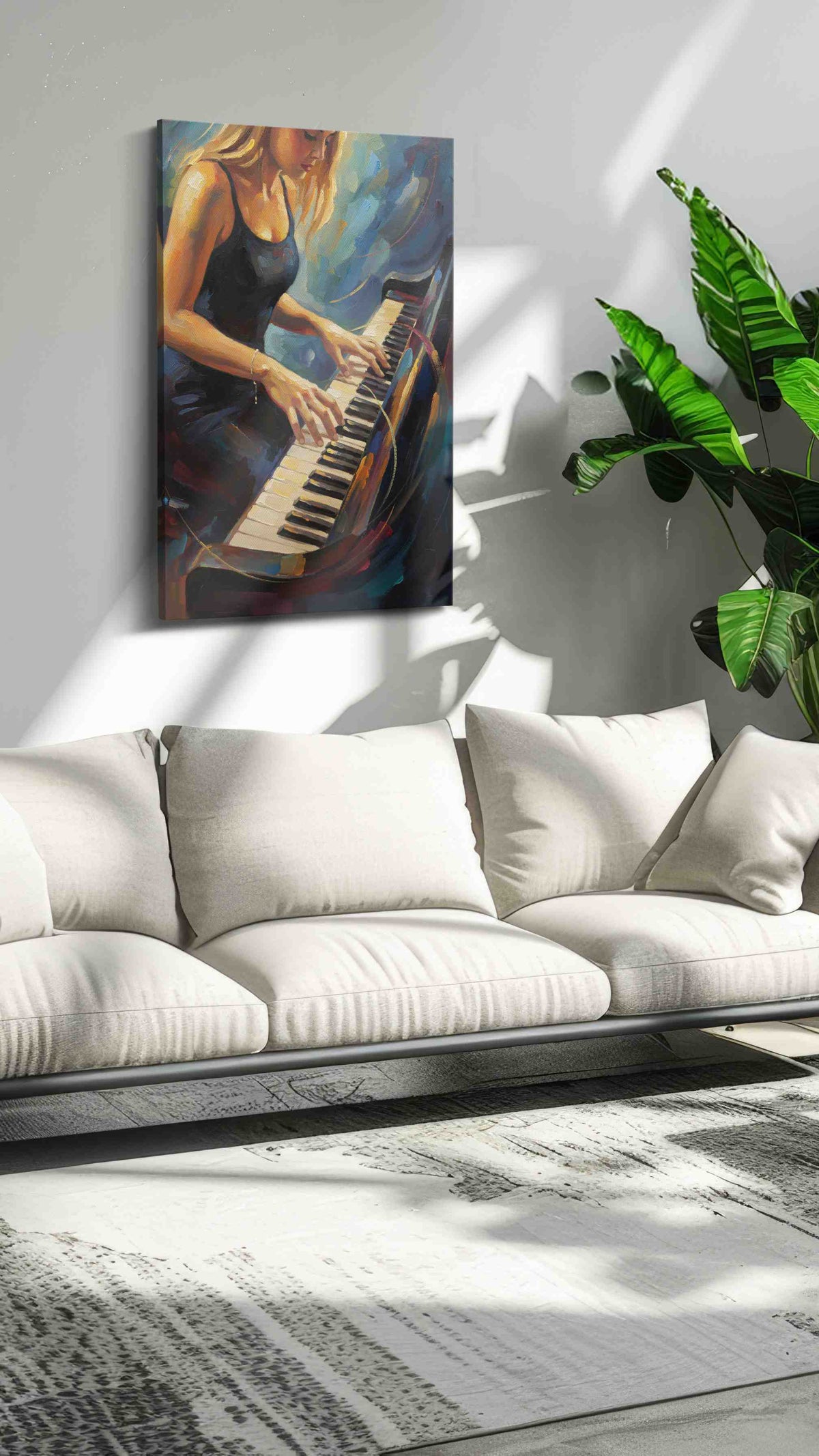 Melodic Reverie music canvas print, on wall, lifestyle preview
