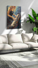 Melodic Reverie music canvas print, on wall, lifestyle preview